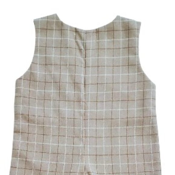 Carriage Boutiques Tan Plaid Longalls Size 6m - Picture 5 of 5